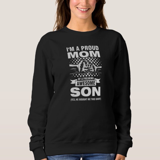 Sudadera Womens I'm a proud Mom of a freaking awesome Son M (Anverso)