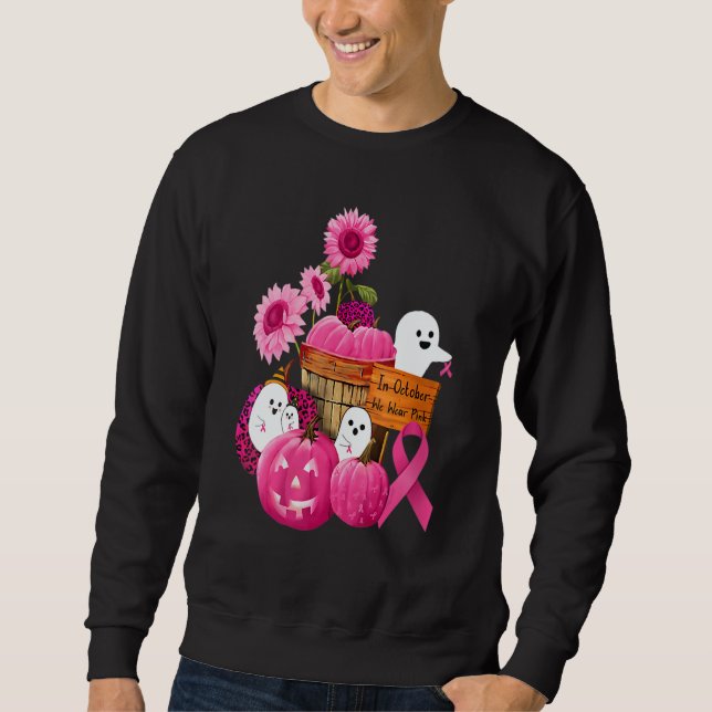 Sudadera Womens In October We Wear Pink Ghosts & Pumpkins F (Anverso)