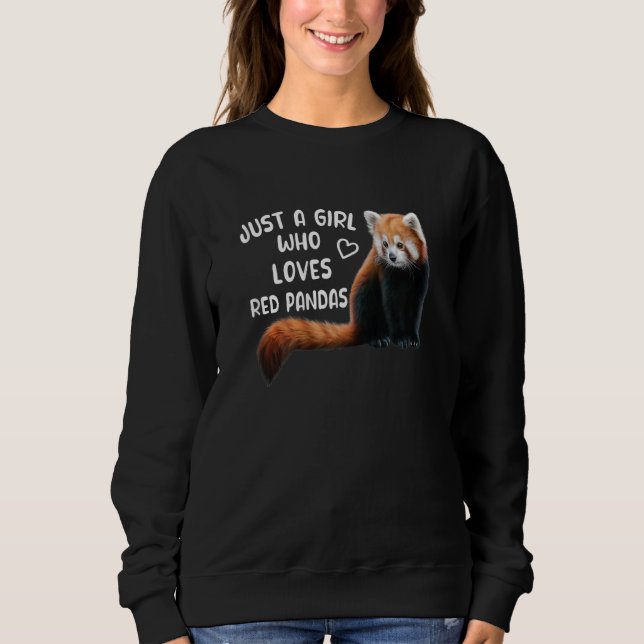 Sudadera Womens Just A Girl Who Loves Red Pandas Red Panda (Anverso)