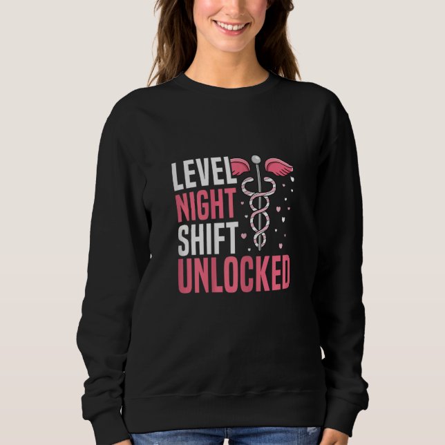 Sudadera Womens Level Night Shift unlocked for a Night Shif (Anverso)