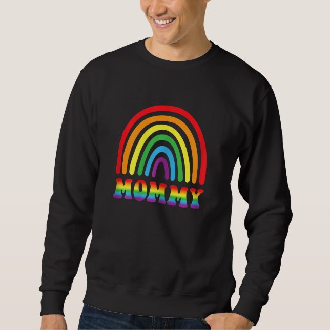 Sudadera Womens MOMMY Rainbow LGBT Flag Gay Pride Month Les (Anverso)