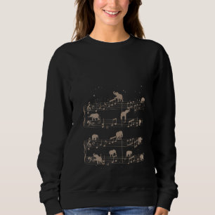 Sudadera Womens Music Notes Elephant
