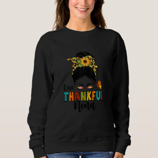 Sudadera Womens One Thankful Nina Leopard Messy Bun Fall Th