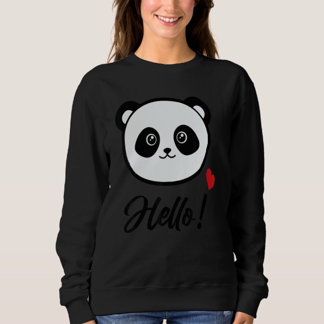 Sudadera Womens  Panda 'hello' (Anverso)