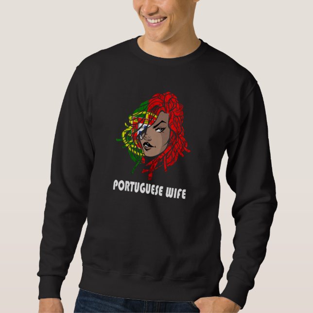 Sudadera Womens Portuguese Wife Portugal Portuguese Roots P (Anverso)