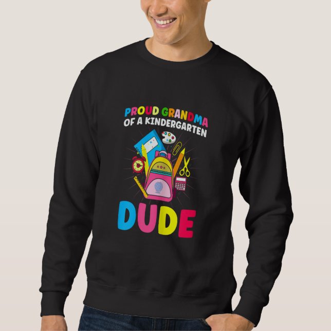 Sudadera Womens Pre K Proud Grandma Of A Kindergarten Dude  (Anverso)