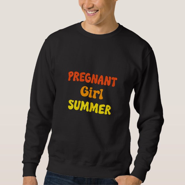 Sudadera Womens  Pregnancy Reveal Pregnant Girl Summer Baby (Anverso)