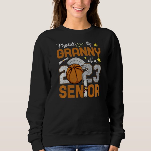 Sudadera Womens Proud Granny Of A 2023 Senior Basketball Gr (Anverso)