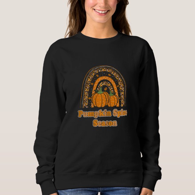 Sudadera Womens Pumpkin Spice Season Fall Season Rainbow PS (Anverso)