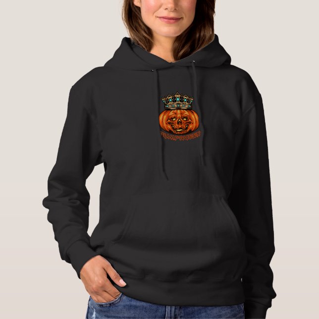 Sudadera Womens Pumpqueen crown holiday Halloween nightmare (Anverso)