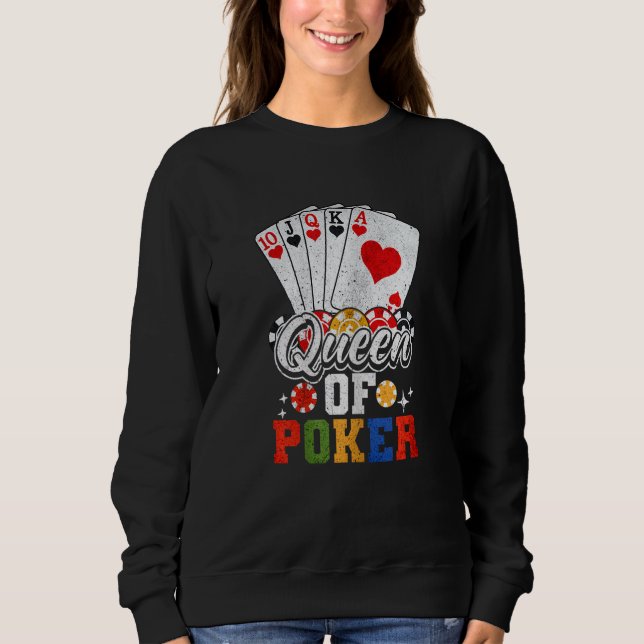 Sudadera Womens Queen Of Poker Poker Player (Anverso)