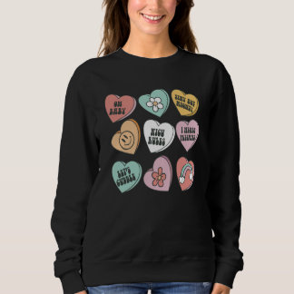 Sudadera Womens Retro Groovy Heart Candy NICU Nurse Valenti