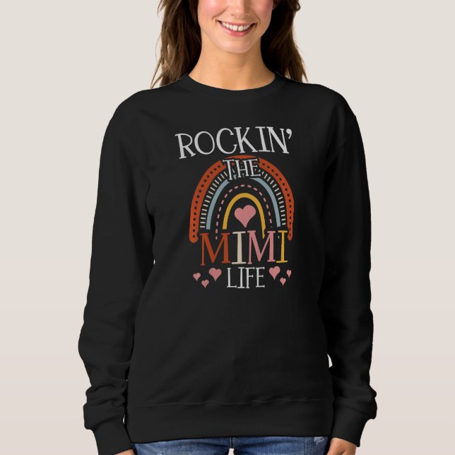 Sudadera Womens Rockin' The Mimi Life New Grandma First 1st (Anverso)