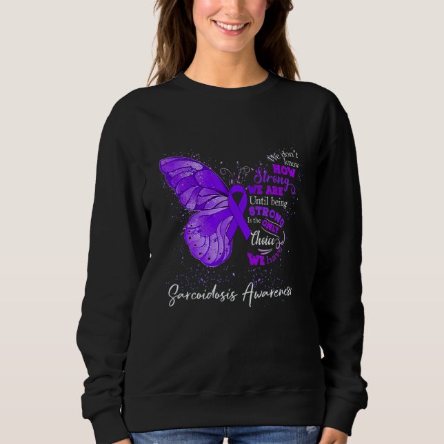 Sudadera Womens Sarcoidosis Awareness Purple Ribbon Butterf (Anverso)