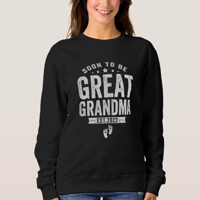 Sudadera Womens Soon to be Great Grandma 2023 Mothers Day F (Anverso)