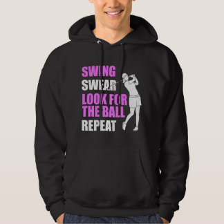 Sudadera Womens Swing Swear Look For Ball Repeat Funny Golf