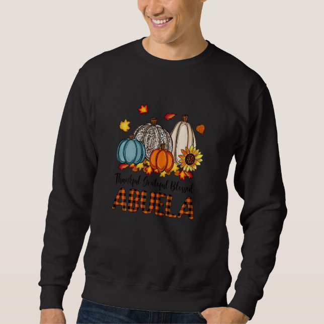 Sudadera Womens Thankful Grateful Blessed Abuela Pumpkins F (Anverso)