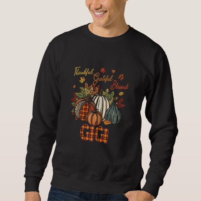 Sudadera Womens Thankful Grateful Blessed Gigi Pumpkins Fal (Anverso)