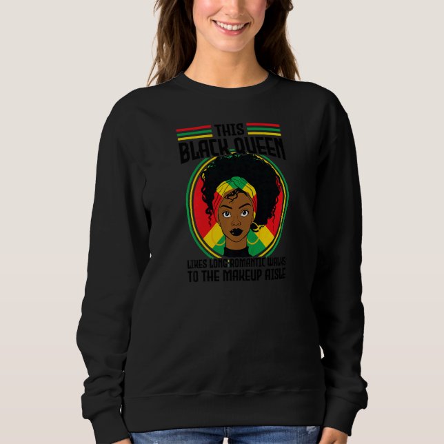 Sudadera Womens This Black Queen likes romantic walks Black (Anverso)