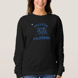 Sudadera Womens Vallejo California Beach Flag Bear Surf Ca