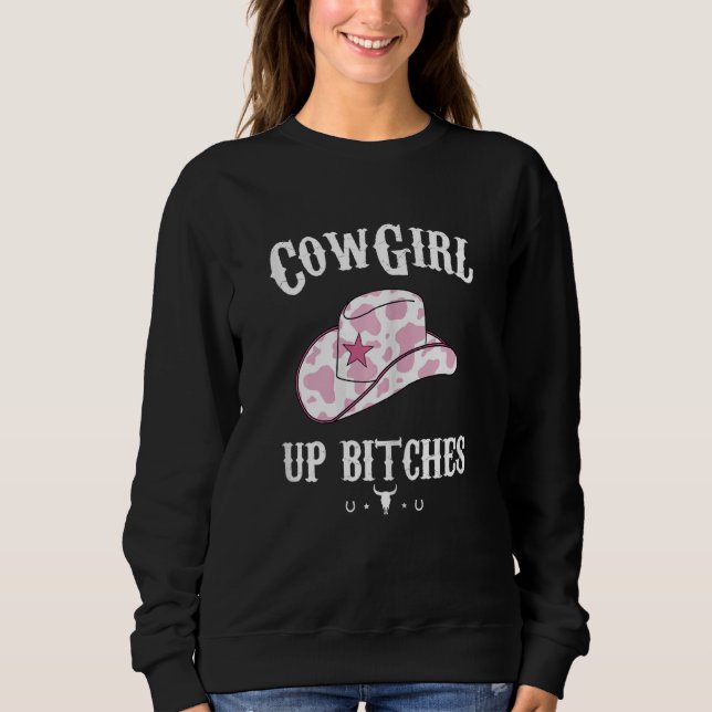 Sudadera Womens Western Cowgirl Yeehaw Hippie Boho Cow Bull (Anverso)