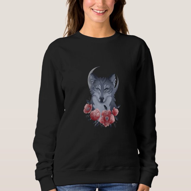 Sudadera Womens Wolf Realistic Wolves Animal Howling At The (Anverso)