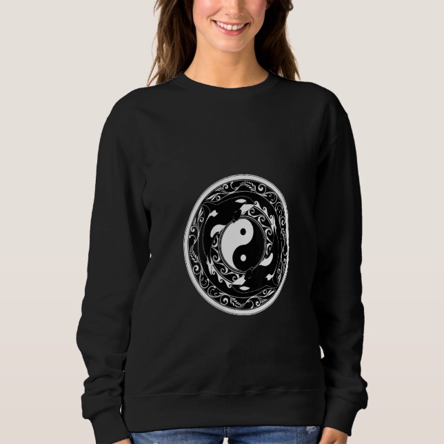 Sudadera Womens Yin Yang Orcas V Neck (Anverso)