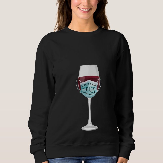Sudadera Womine Wine Love Face Mask Alcohol Humor Funny (Anverso)