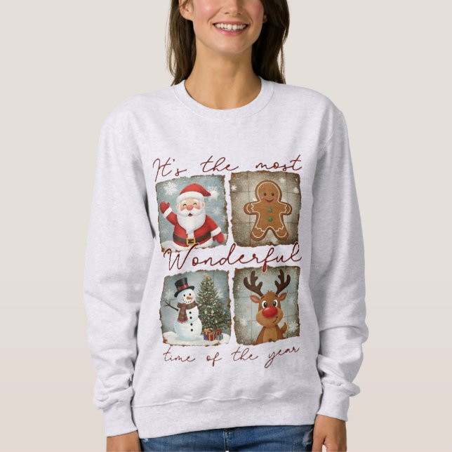 Sudadera Wonderful Time Christmas Icons Nostalgia Gift (Anverso)