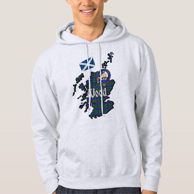 Sudadera Wood Tartan Map & Badge Hoodie (Anverso)