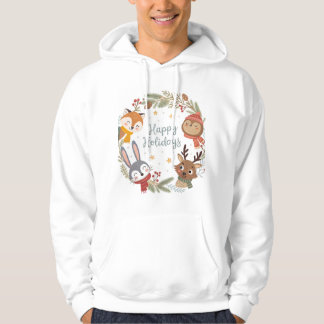 Sudadera Woodland Friends Happy Holidays Circle 