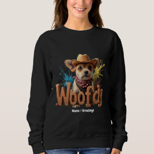 Sudadera Woofdy divertido vaquero perro en Texas