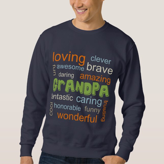 Sudadera WORD Cloud Tee inspirado en GRANDPA (Anverso)