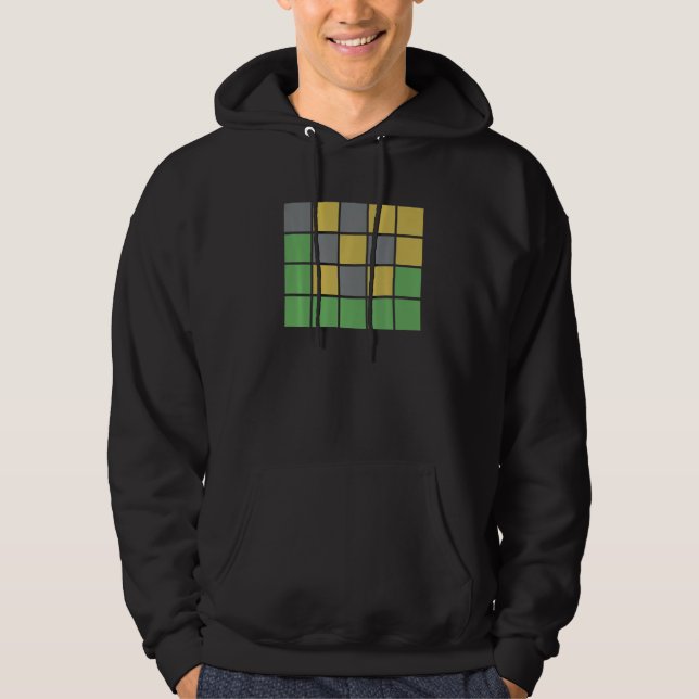 Sudadera Word Games With Green Gray Yellow Squares For Happ (Anverso)
