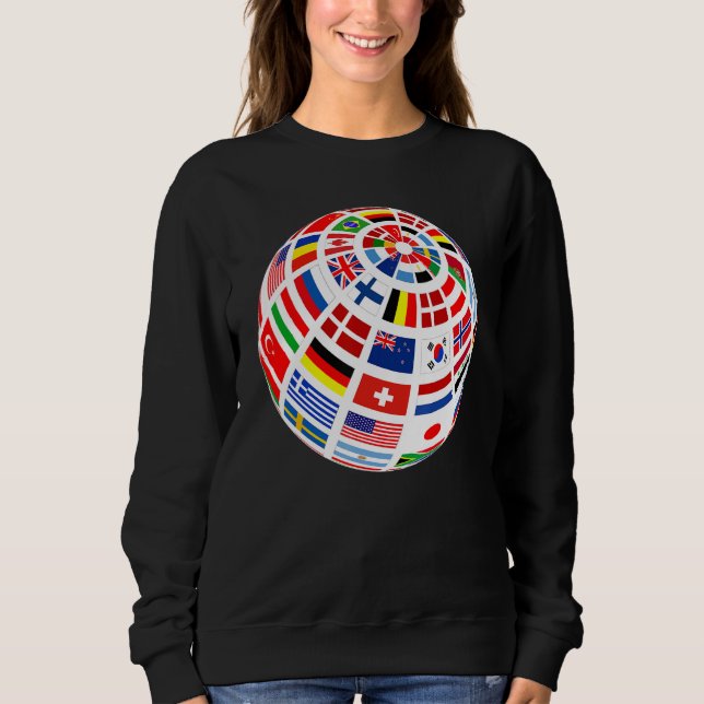 Sudadera World Flags The Countries of the World Globe Earth (Anverso)