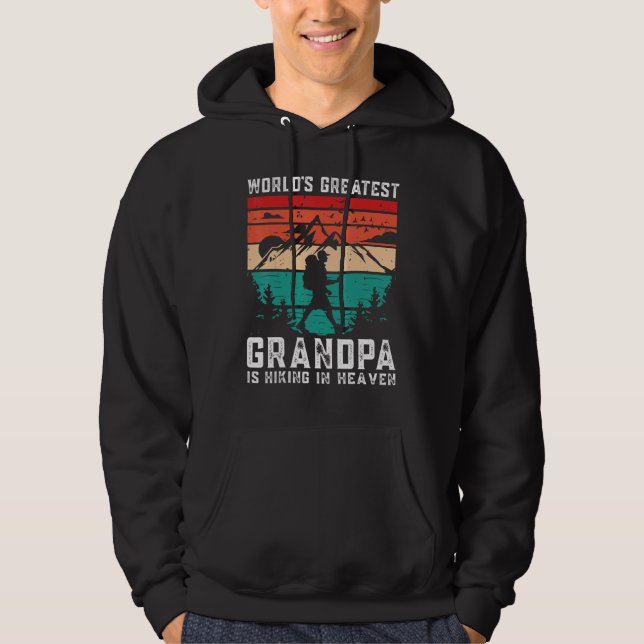 Sudadera World Greatest Grandpa Hiking in Heaven Family Mem (Anverso)