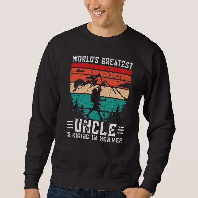 Sudadera World Greatest Uncle Hiking in Heaven Family Memor (Anverso)