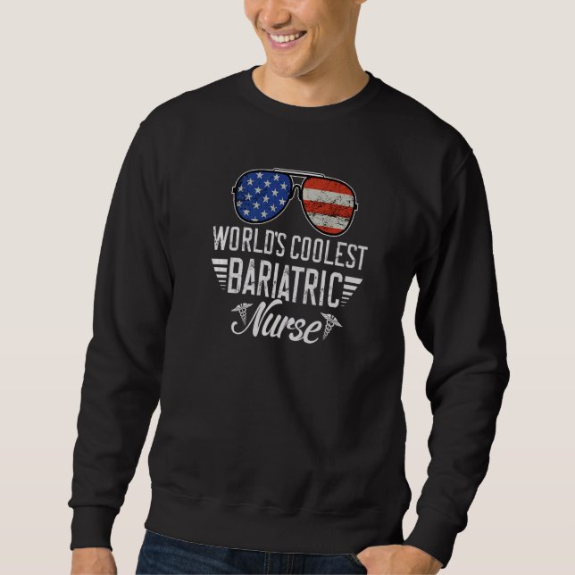 Sudadera World´s Okayest Bariatric Nurse American Flag Patr (Anverso)