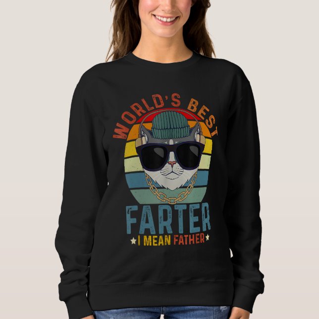 Sudadera Worlds Best Farter I Mean Father  Best Cat Dad Eve (Anverso)