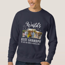 Sudadera World's Best Grandpa Custom 3 Photo Collage