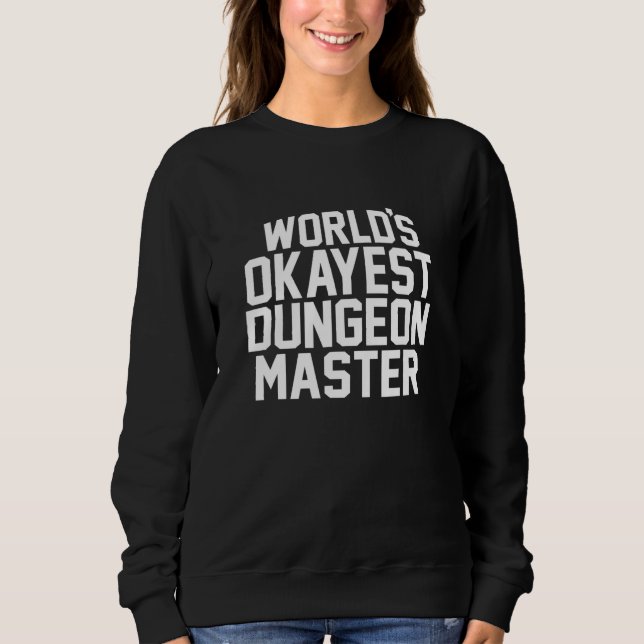 Sudadera Worlds Okayest Dm D20 Tabletop Rpg Dungeon Retro (Anverso)