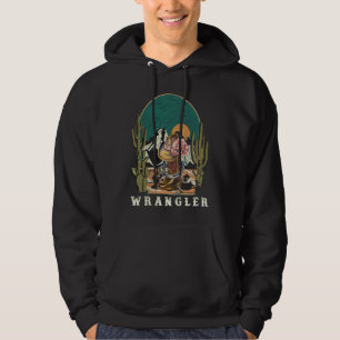 Sudadera Wrangler Cráneos de Toro Flores Cactus Sarcástico