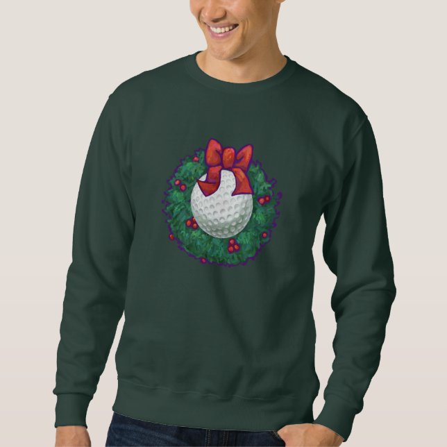 Sudadera Wreath, Navidades de bolas de golf (Anverso)