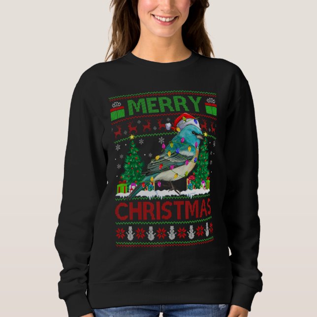 Sudadera Wren Bird   Xmas Tree Ugly Santa Wren Christmas (Anverso)