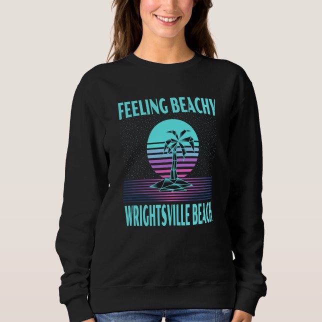 Sudadera Wrightsville Beach Vacation Cool Palm Tree (Anverso)