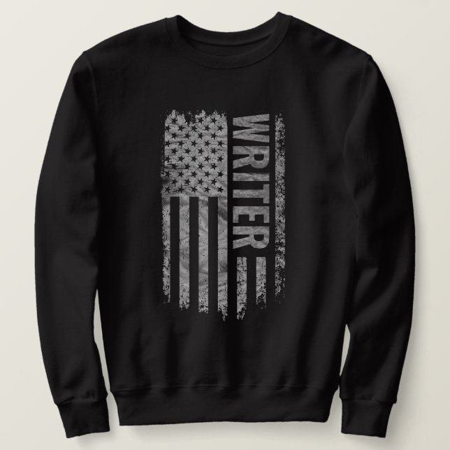 Sudadera Writer USA Flag Distressed design (Anverso del diseño)