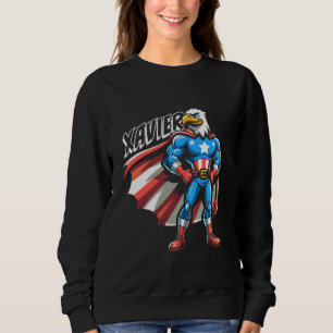 Sudadera Xavier USA Águila Superheroína Patriótica por nomb