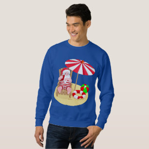 Sudadera xmas beach santa claus mens sweatshirt