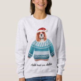 Sudadera Xmas Cavaliel Rey Spaniel Perro Feo De Navidad Mam