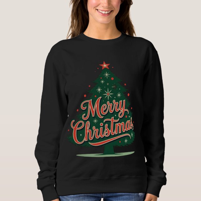 Sudadera Xmas christmas tree merry Christmas tee (Anverso)